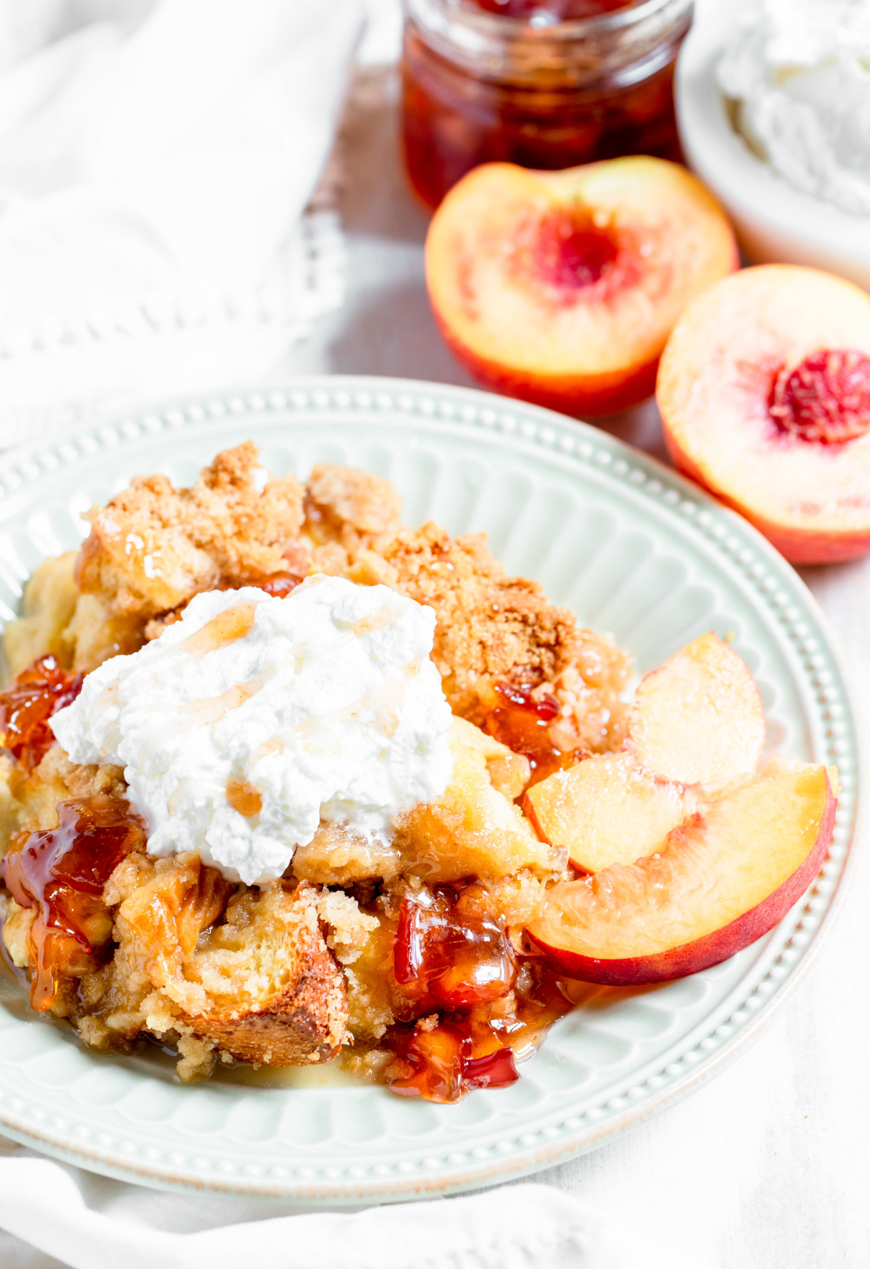 Overnight Peaches And Cream French Toast Casserole