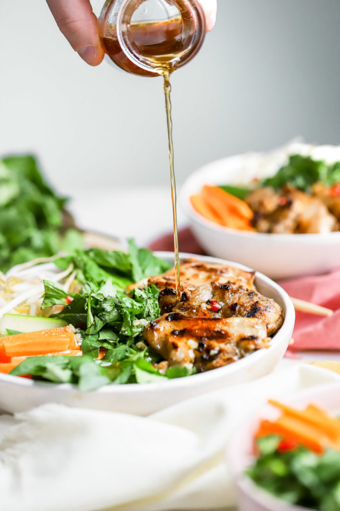 Vietnamese Lemongrass Chicken Noodle Bowls - Sprinkles & Sea Salt